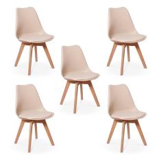 Imagem de Conjunto 05 Cadeiras Eames Wood Leda Design - Nude