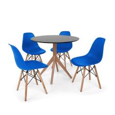 Imagem de Conjunto Mesa de Jantar Maitê 80cm  com 4 Cadeiras Charles Eames - 