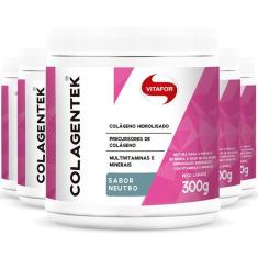Imagem de Kit 5 Colágeno Hidrolisado Colagentek Vitafor Neutro 300G