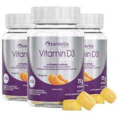 Imagem de Kit 3 Vitamina D3 Gummy 30 Cápsulas Da Sanavita