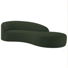 Imagem de Divã Recamier Orgânico França 180cm Lado Direito Linho Adj Decor Verde