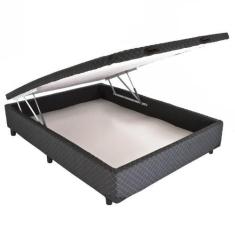 Imagem de Cama Box Cosmopolita Baú Casal Cinza Rajado 138X188