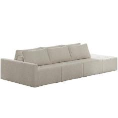 Imagem de Sofá Ilha Modular para Sala 312cm com Puff Dublin K01 Bouclê Bege - Ly