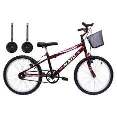 Imagem de Bicicleta Aro 20 Bike Infantil Meninas feminina cesta rodinhas Saidx (Vermelho)