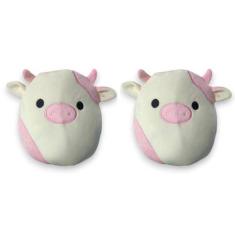 Imagem de Kit 2x Brinquedos Pelúcia de Vaquinha Rosa e Roxa - Ty Rara