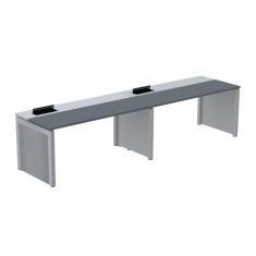 Imagem de Mesa de Plataforma Simples para 2 Pessoas Corporativa 150x792/2p Pscpp150/792/2p Grafito/Cinza