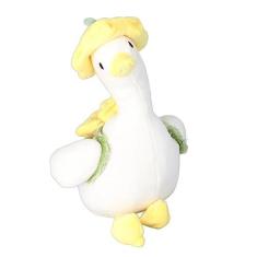 Imagem de Brinquedo Animal de Pelúcia de Pato, Brinquedo de Pelúcia de Pato Floral Seguro, Corpo Gordo, Confortável, Chapéus Florais, Mochilas, Olhos Brilhantes para Adultos e Crianças
