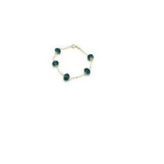 Imagem de Pulseira Feminina Com Cristal Verde Folheado Ouro 18k