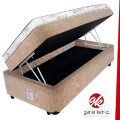 Imagem de Cama Baú Conjugada Espuma Dupla Solteiro Suede