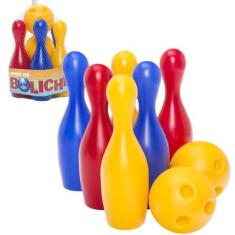 Imagem de Jogo De Boliche Infantil 6 Pinos + 2 Bolas  Cardoso Toys  Brinquedo Cr