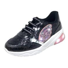 Imagem de Tênis Infantil Menina Luz Conforto Brilho Verniz Molekinha
