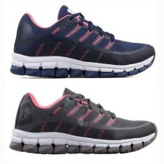 Imagem de Kit 2 Pares Tênis Feminino Academia Olymp Caminhada - Lyon, 35, Cinza,