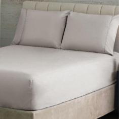 Imagem de Jogo de Cama Simples Queen Liso Ponto Palito 3 Peças 180 Fios Sonhare 