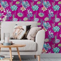 Imagem de Papel De Parede Adesivo Suculentas N09092 Rolo 0,58X3M