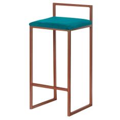 Imagem de Banqueta Selena Base Bronze Suede  Claro Gran Belo