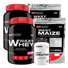 Imagem de Kit 2 x Whey Protein Waxy Whey 900g + Creatina 100g + 2 Waxy Maize 800g - Bodybuilders-Unissex