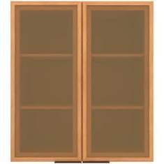 Imagem de Armário Aéreo Bartira Cristal MDP 15mm com 2 Portas com Vidro e 2 Prateleiras - 80cm de largura