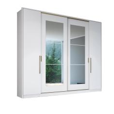 Imagem de Guarda-Roupa Branco Casal 4 Portas Édez Indus, Espelho