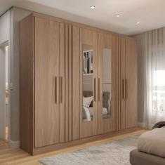 Imagem de Guarda-Roupa Casal Hungria com Espelho Natural - Panorama Móveis