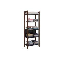 Imagem de Guarda Roupa Closet de Quarto AZ1005 c/ 5 Prateleiras Preto/Nogal - Tecno Mobili
