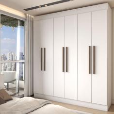Imagem de Guarda-Roupa Casal Suíça 6 Portas 2 Gavetas 100% Mdf Branco - Panorama Móveis