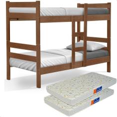 Imagem de Beliche Solteiro Que Vira Duas Camas com Colchão Luke Castanho