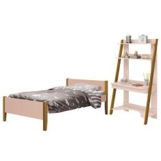 Imagem de Jogo de Quarto Infantil Simba Estante Escrivaninha e Cama Rosa Fosco c
