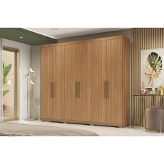 Imagem de Guarda Roupa Casal 6 Portas E 3 Gavetas C- Pés Sumatra Amêndola Touch