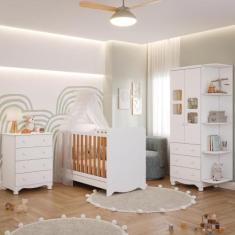 Imagem de Quarto Bebê Completo Berço Americano Ben Guarda Roupa Uli C/ Prateleir