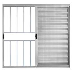 Imagem de Janela de Alumínio Brilhante Veneziana de Correr 3 Folhas Com Grade Ha
