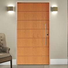 Imagem de Kit Porta de Madeira Pivotante 210x140cm Batente 14cm Fechadura 803 Rolete Externa Belissima 2 Hale Esquadrias Imbuia