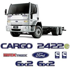 Imagem de Kit Adesivos Cargo 2422e Max Truck 6x2 Emblema Caminhão Ford