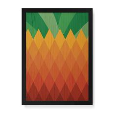 Imagem de Arte Maníacos Quadro Decorativo em Madeira Abacaxi Flat - 23x16,25cm (Moldura caixa em laca )