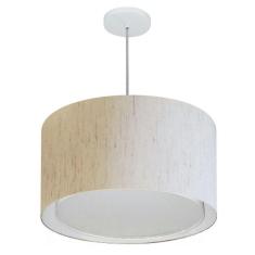 Imagem de Lustre Cilíndrico Duplo Md-4287 45x30cm Bivolt Linho Bege