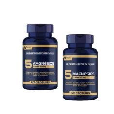Imagem de 5 Magnesios Quelato Malato Taurato 60 Capsulas - 2 Unidades