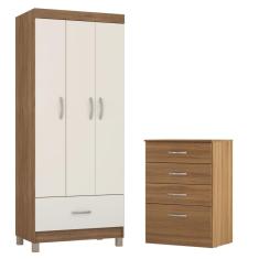 Imagem de Conjunto Quarto Guarda Roupa E Comoda Jones Amendola Off-White