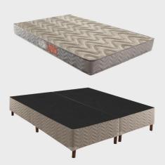 Imagem de Box Queen Galaxy 42x158x198cm com Colchão Queen Unique D45 Duoface 18x158x198cm Rustico Prata
