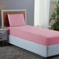 Imagem de Jogo De Cama Solteiro 2 Pç Lençol + Fronha Rosê 400 Fios - Bordando En