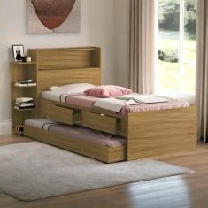 Imagem de Cama Isa Solteiro Freijó com Auxiliar e 02 Colchões Cambel