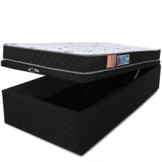 Imagem de Cama Box Baú Solteirão Colchão Espuma D33 Selada Antialérgico 97x203x57cm - bf Colchões