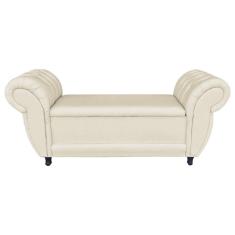 Imagem de Divã Recamier Com Baú Grécia 1,55 Cm Linho Bege