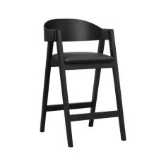 Imagem de Banqueta Alta Bistrô Miami Encosto Anatômico Curvo Assento Estofofado