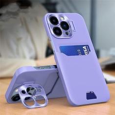 Imagem de Capa de suporte invisível para slot de cartão para iPhone 14 Pro Max 13 11 12 Pro Max 14 Plus Capa de proteção para câmera de lente de metal, T5, para iphone 14Pro Max