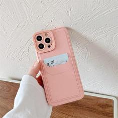Imagem de Capa de cartão carteira quadrada de couro de luxo para iPhone 13 12 11 14 Pro Max XS XR X 8 7 Plus SE Cover, rosa, para iPhone 13 Pro