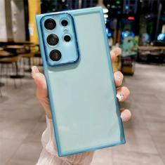Imagem de Capa de telefone de silicone de luxo para Samsung S20 FE S21 S22 S23 Pro Plus Ultra A31 A32 A52 5G A53 A54 A71 A72 A73 A23 Capa traseira de telefone, azul, para A22 4G