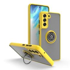 Imagem de Capa de telefone anti-queda fosca com anel magnético para Samsung Galaxy S22 Ultra S21FE S20 S8 S9 S10 Plus Note 20 10 9 8 A03 capa de suporte, amarela, para Samsung S22 Plus