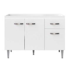 Imagem de Balcão de Cozinha Elsa para Pia de 120cm Branco - Montanaris Decor - M