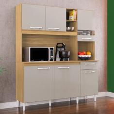 Imagem de Cozinha Compacta Barbara 6 Portas 1 Gaveta Damasco/Off White - Poquema