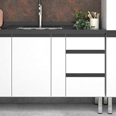 Imagem de Balcão para Pia 150cm em Aço 2 Portas 3 Gavetas Gaia Cozimax Branco