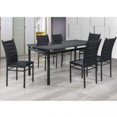 Imagem de Conjunto Sala de Jantar Mesa com 6 Cadeiras Liana Espresso Móveis 